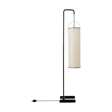 Silk Lantern golvlampa - Natural white silk-semi matt svart, 163 cm - GUBI