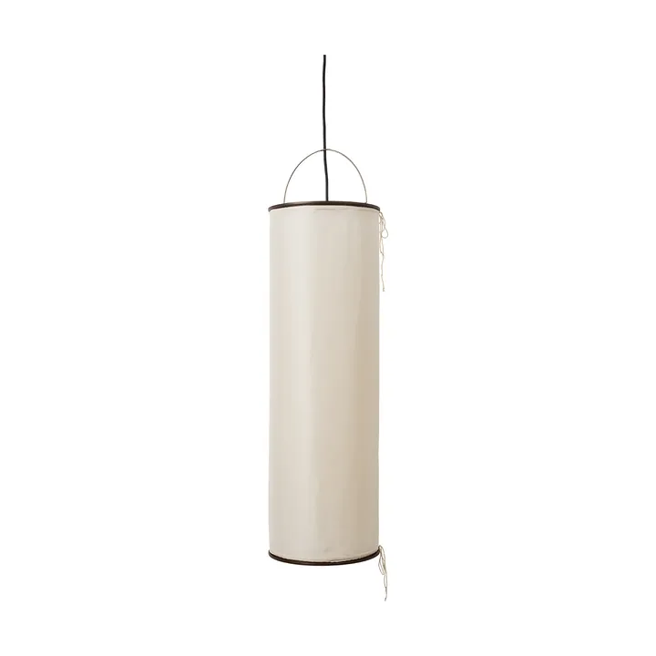 Silk Lantern pendel - Natural white silk-semi matt svart - GUBI