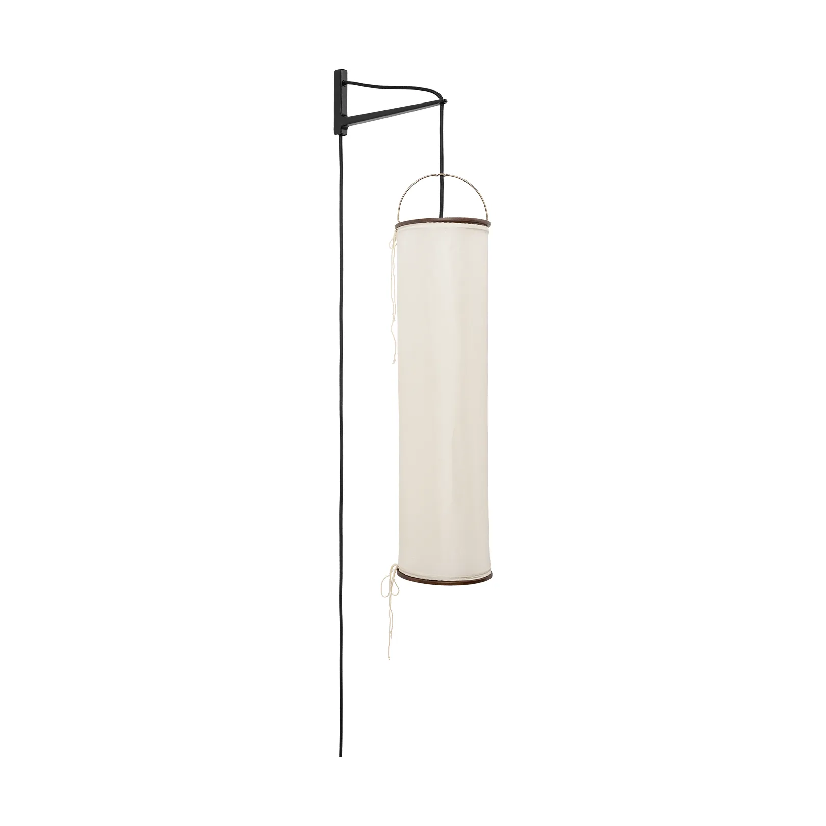 Silk Lantern vägglampa, Natural white silk-semi matt svart GUBI