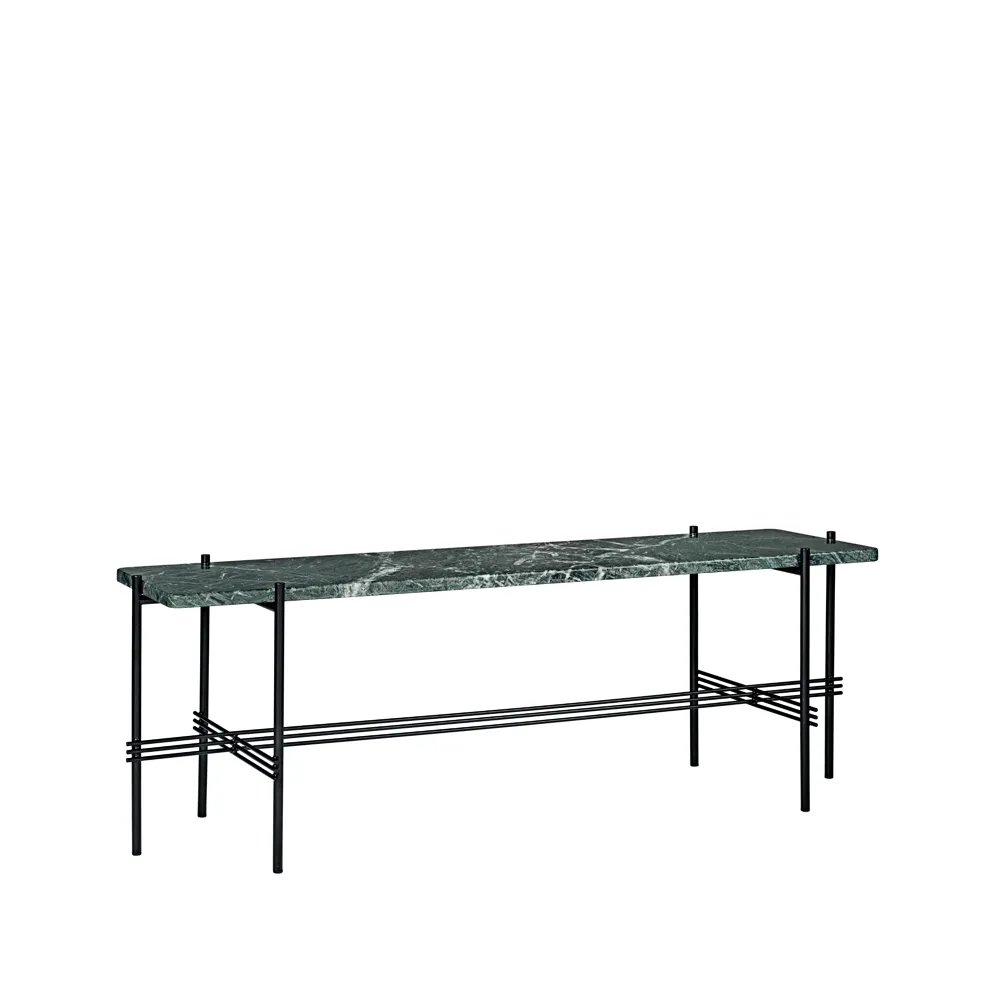 TS Console 1 konsolbord, marmor grön, svartlackat stativ GUBI