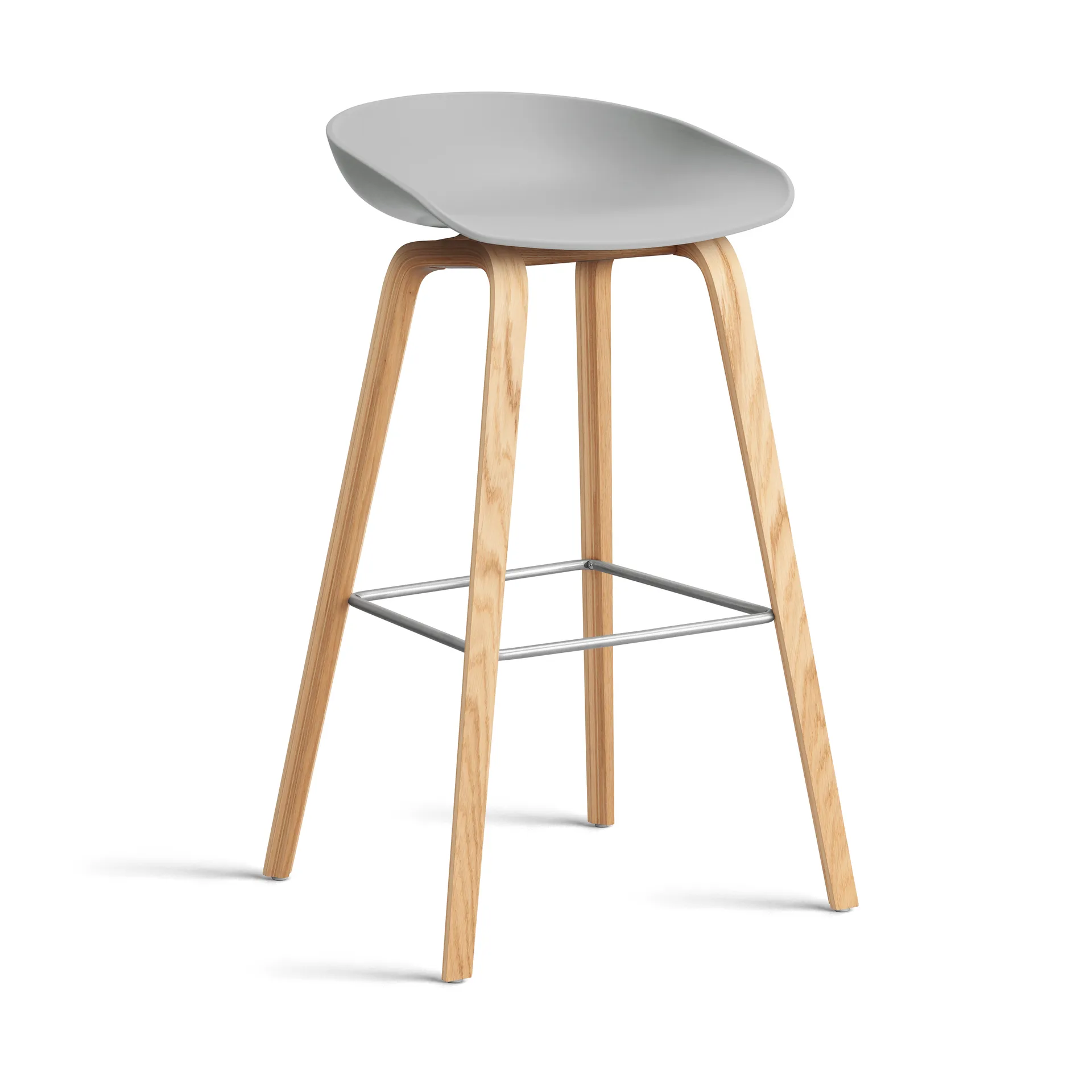 About a Stool 32 High barstol lackerat ekstativ 2.0, Concrete grey-rostfritt stålstöd HAY