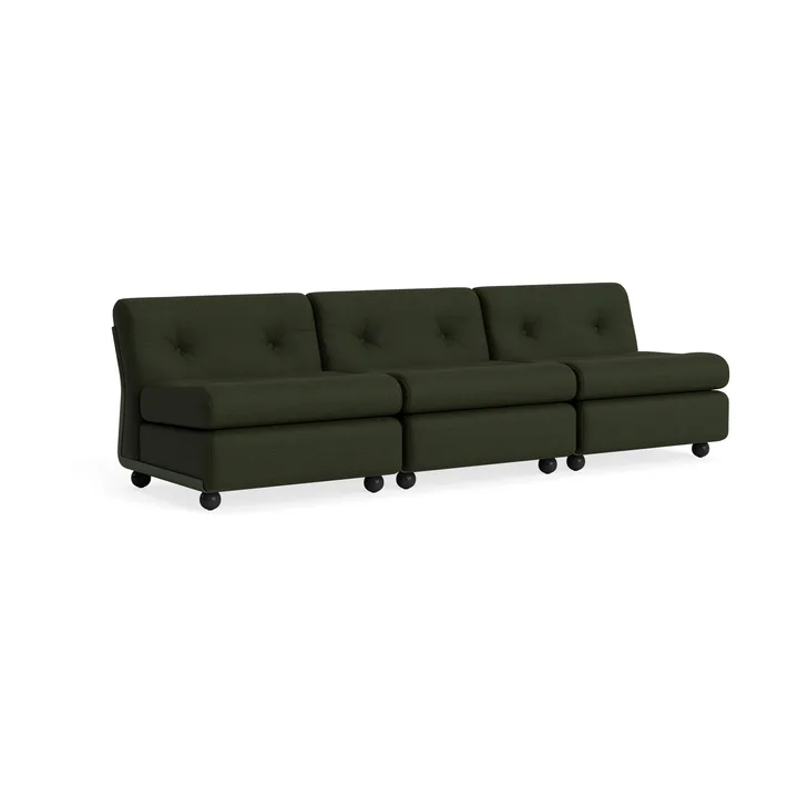 Amanta soffmodul - Bottle green-maglia dark green, 3-sits - HAY
