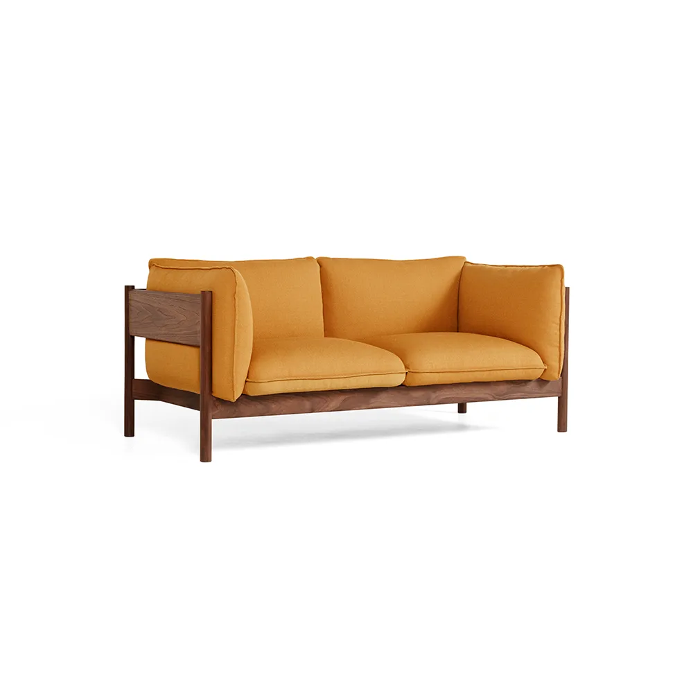 Arbour ECO 2-sits Soffa, Tyg vidar 472 mustard, vaxoljat valnöt HAY