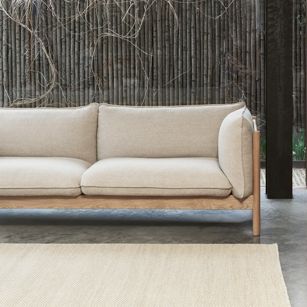 Arbour ECO 3-sits soffa, Beige-vinröd bok HAY