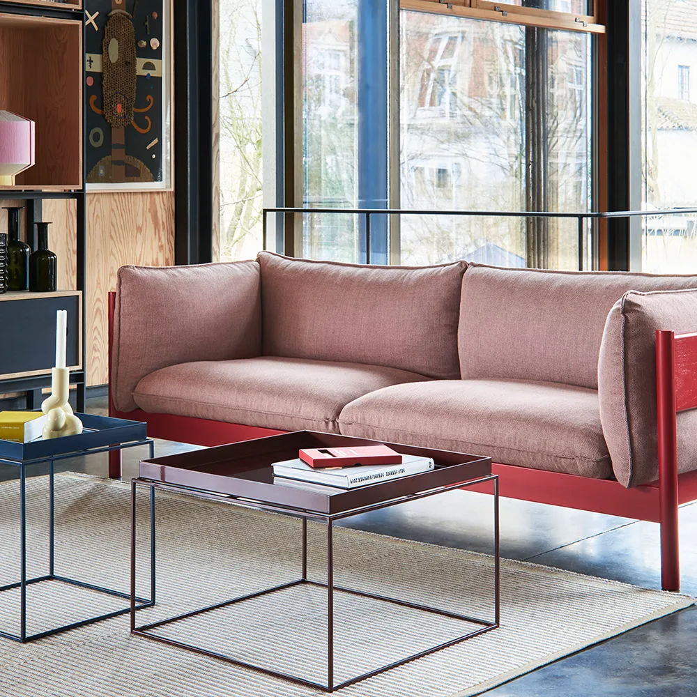 Arbour ECO 3-sits soffa, Brown melange-vinröd bok HAY