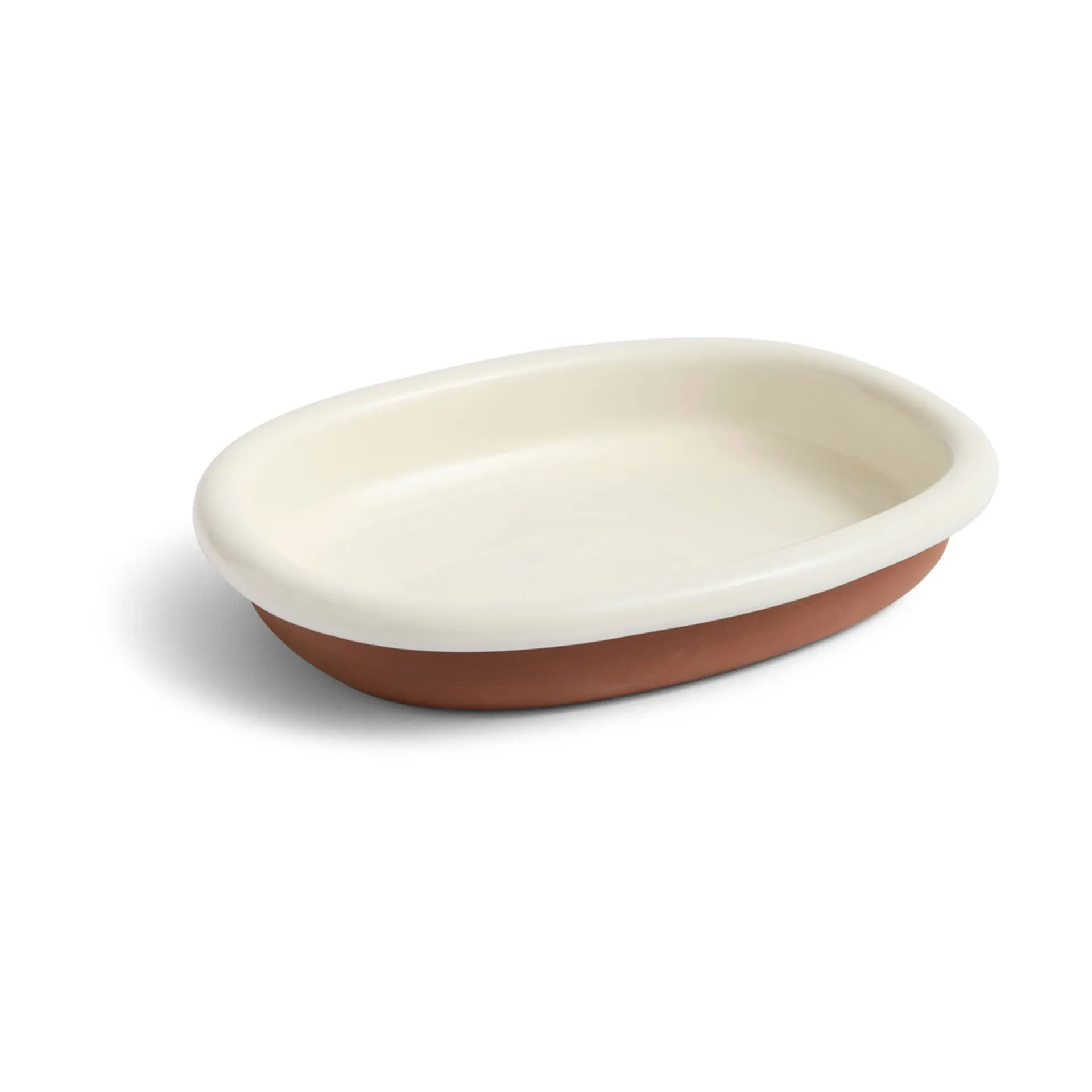 Barro ovalt serveringsfat, Off-white, large 27x36 cm HAY