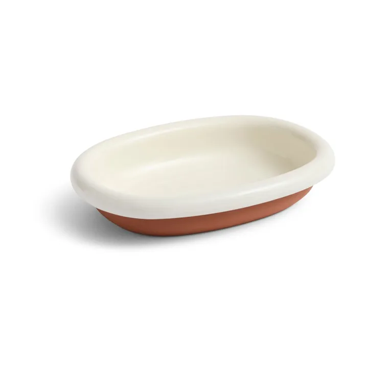 Barro ovalt serveringsfat - Off-white, small 20x27,5 cm - HAY
