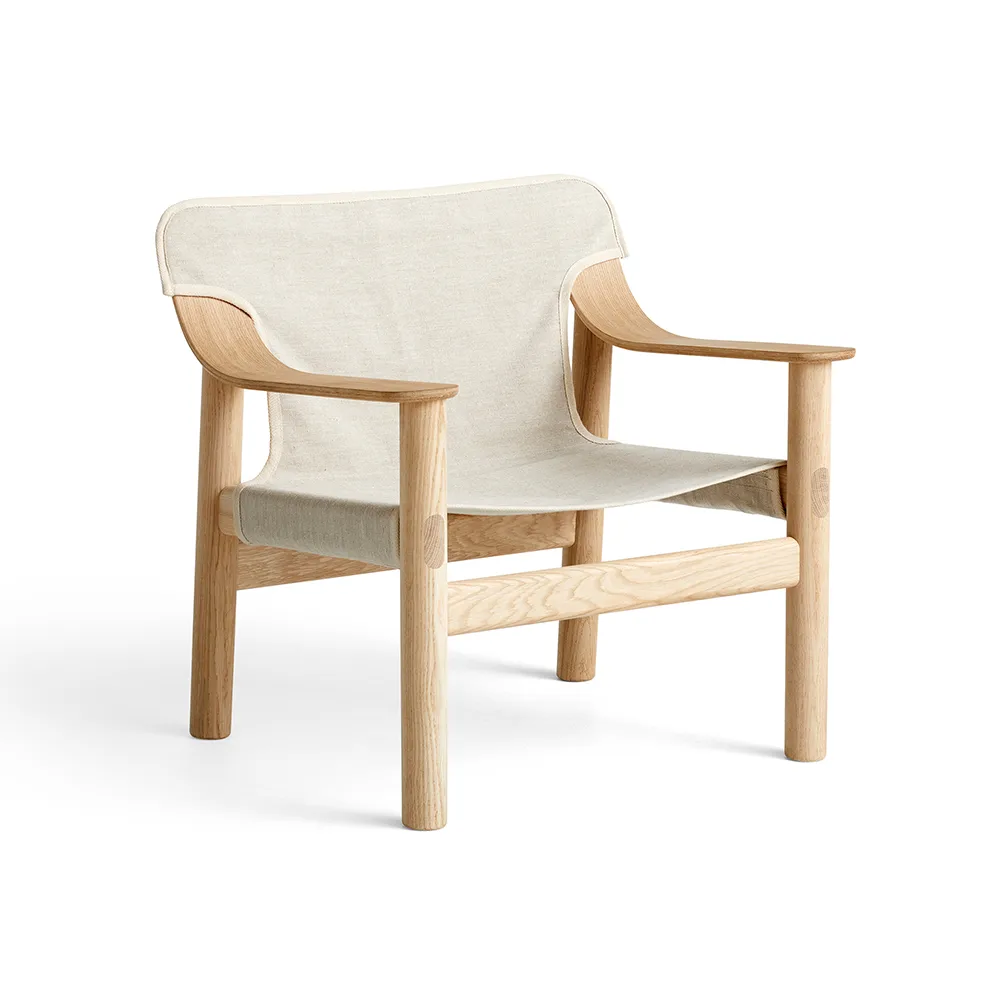 Bernard fåtölj, Tyg raw canvas beige-ekstativ HAY