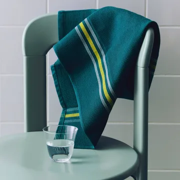 Canteen kökshandduk 52x80 cm - Green-yellow block stripe - HAY