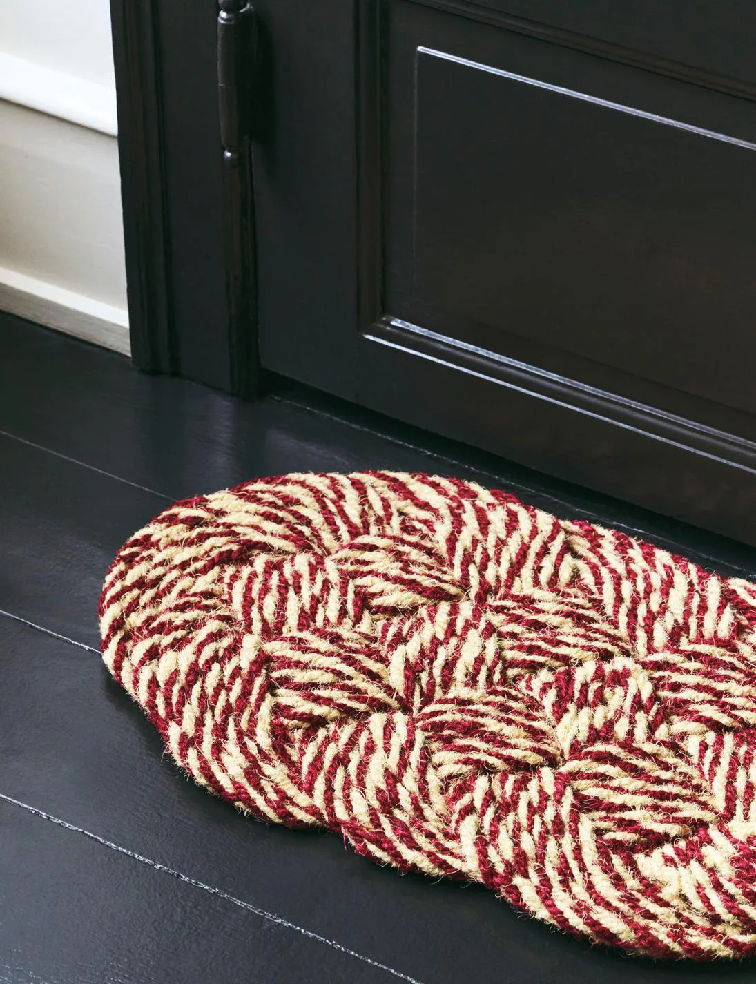 Coco dörrmatta 40x80 cm, Swirl bordeaux-off white HAY