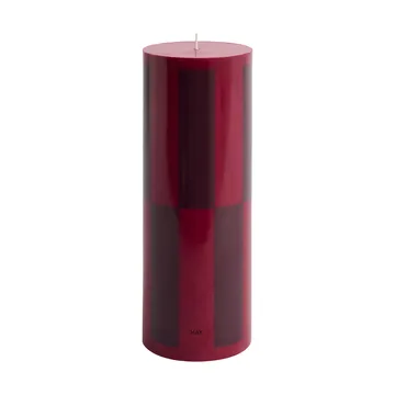 Column Candle blockljus large 25 cm - Wine-bordeaux large check - HAY