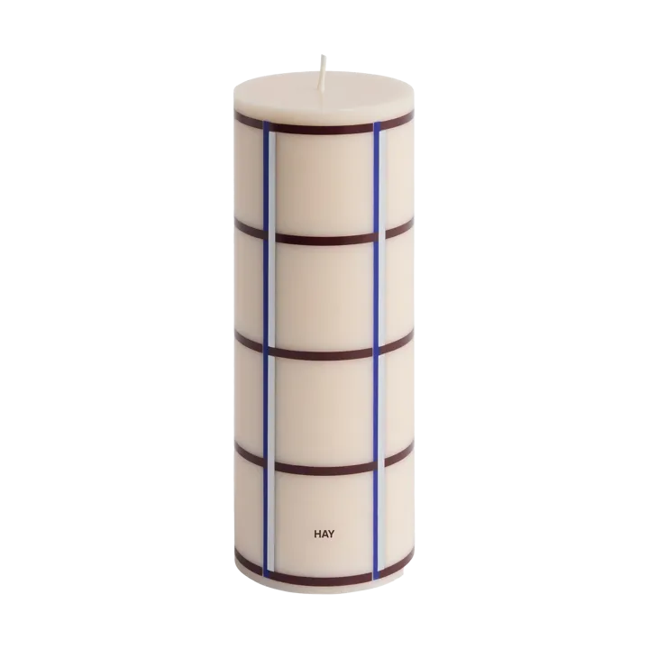 Column Candle blockljus medium 20 cm - Off white-bordeaux-blue-silver - HAY