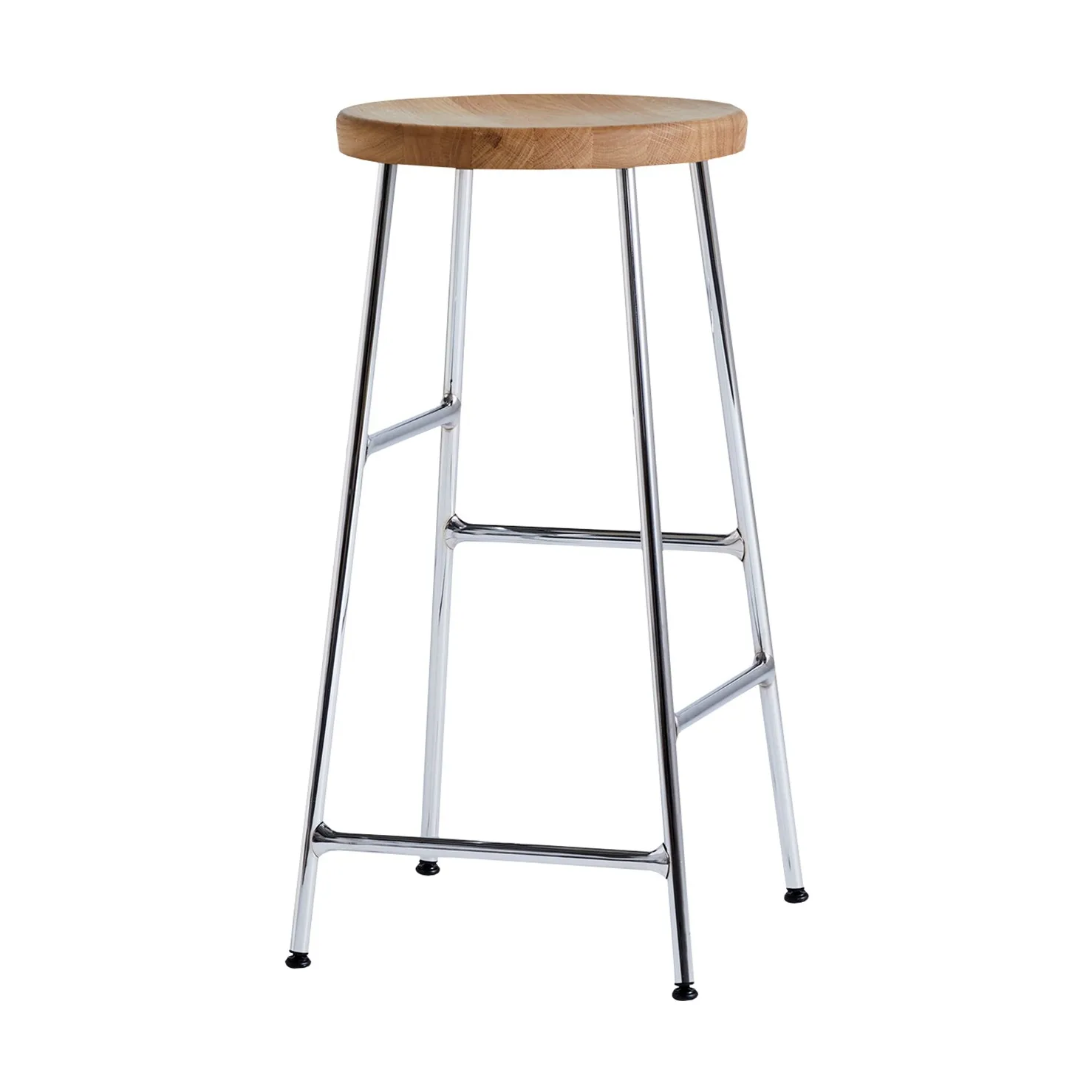 Cornet rund barpall 65 cm, Oiled oak-chrome HAY