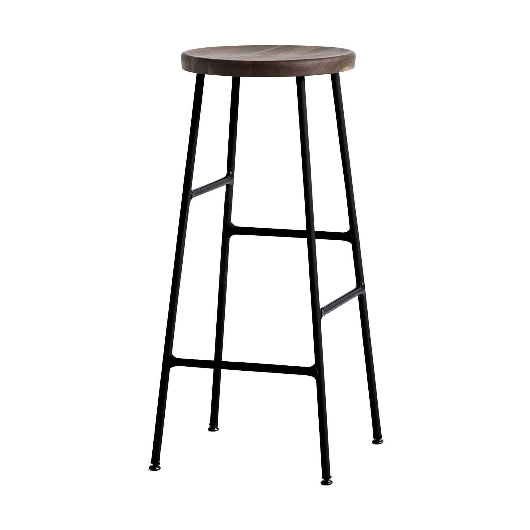 Cornet rund barpall 75 cm, Smoked oiled oak-soft black HAY
