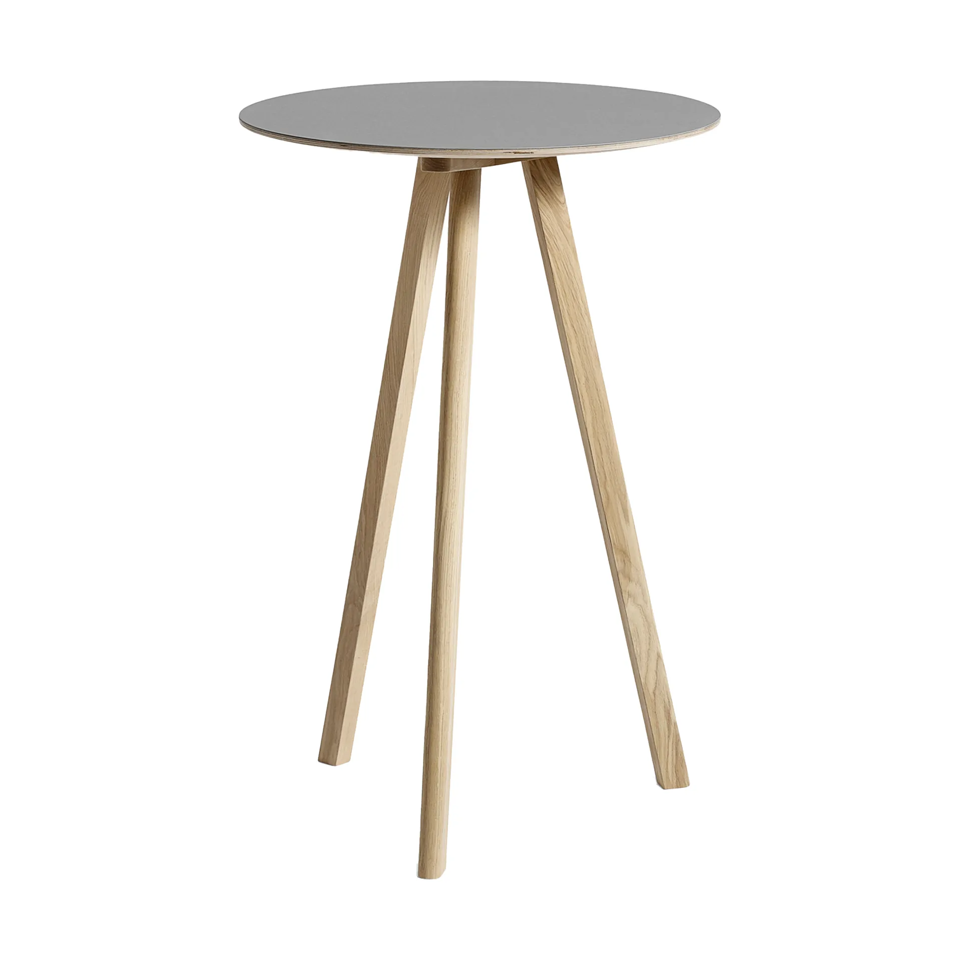 CPH20 2.0 barbord Ø70 cm, Grey linoleum-lacquered oak HAY