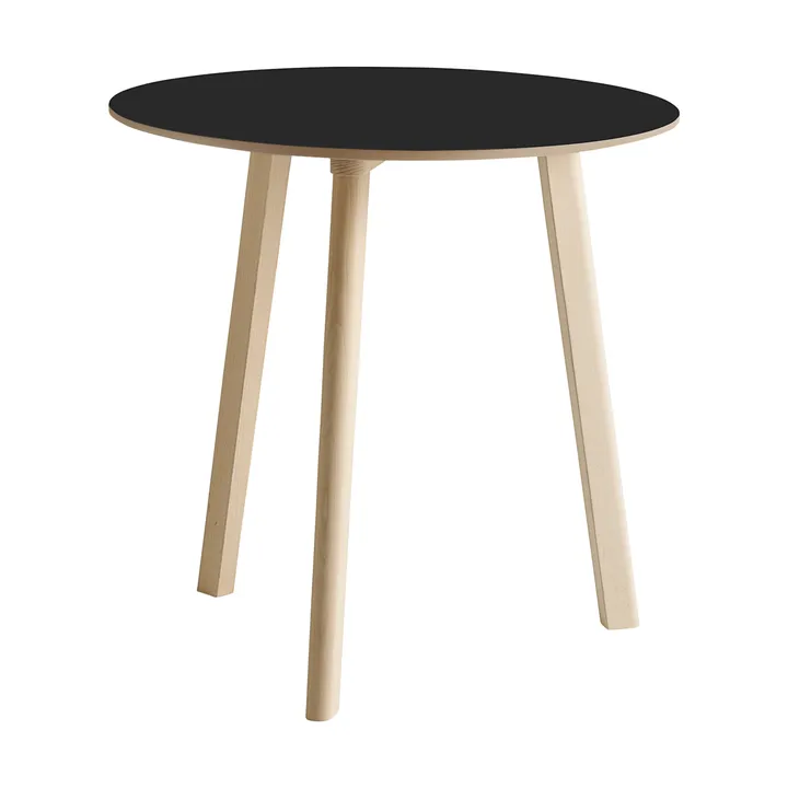 CPH220 Deux 2.0 bord Ø75 cm - Black laminate-untreated beech - HAY