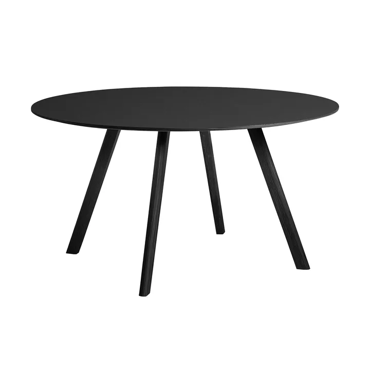 CPH25 2.0 matbord Ø140 cm - Black laminate-black lacquered oak - HAY