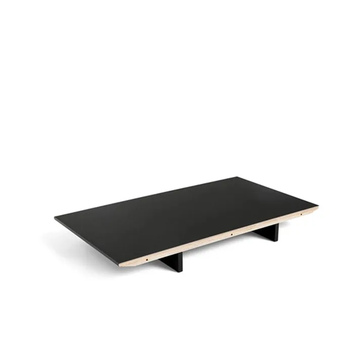 CPH30 Extendable iläggsskiva - Black linoleum-80 cm-ekram svart - HAY