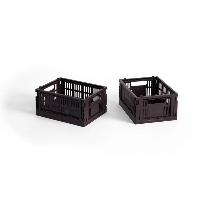 HAY Colour Crate Mini 13x17 cm 2-pack - Bordeaux - HAY