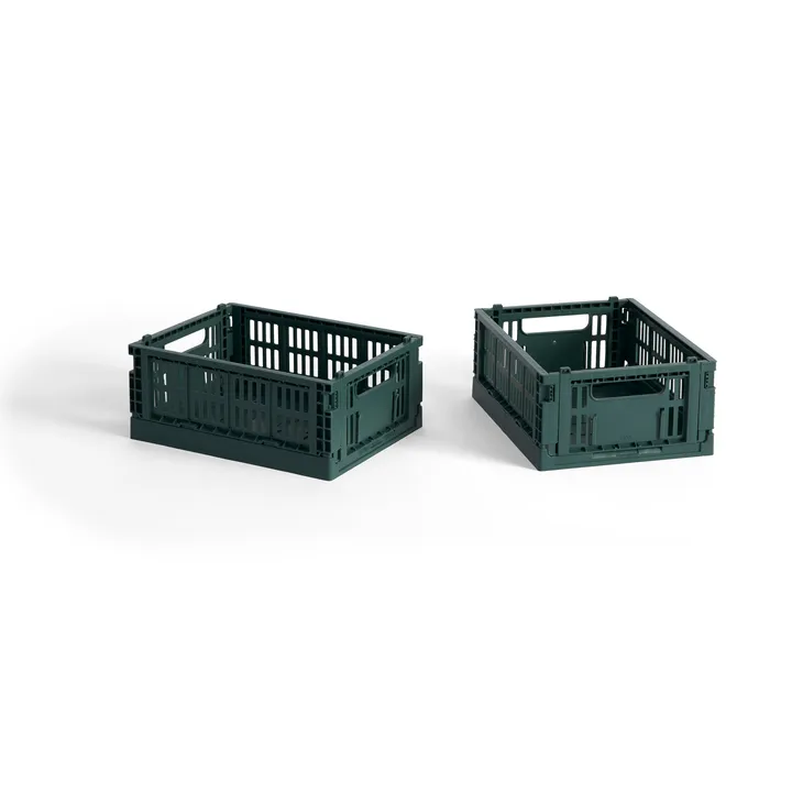 HAY Colour Crate Mini 13x17 cm 2-pack - Dark green - HAY