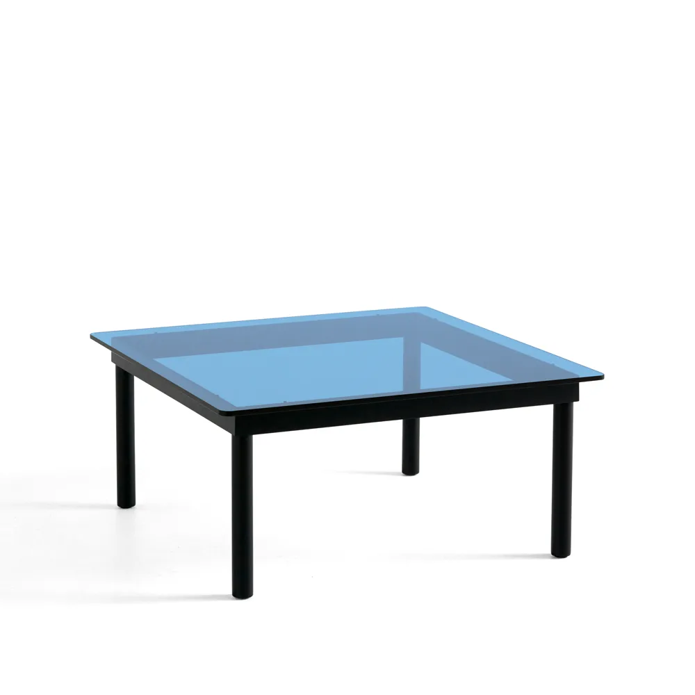 Kofi soffbord, Black oak-glastopp-blåtonat-b80 cm HAY