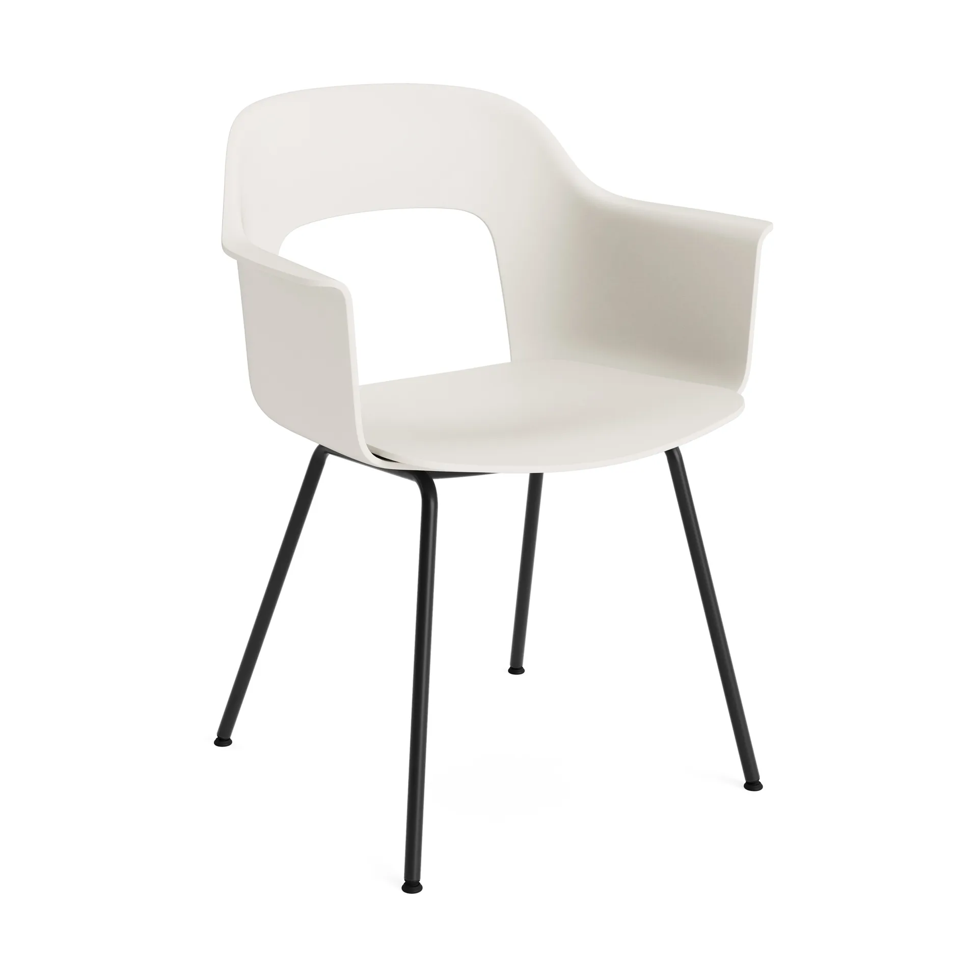 Layout Armchair 211 karmstol, Cream white-svartlackerad stål HAY