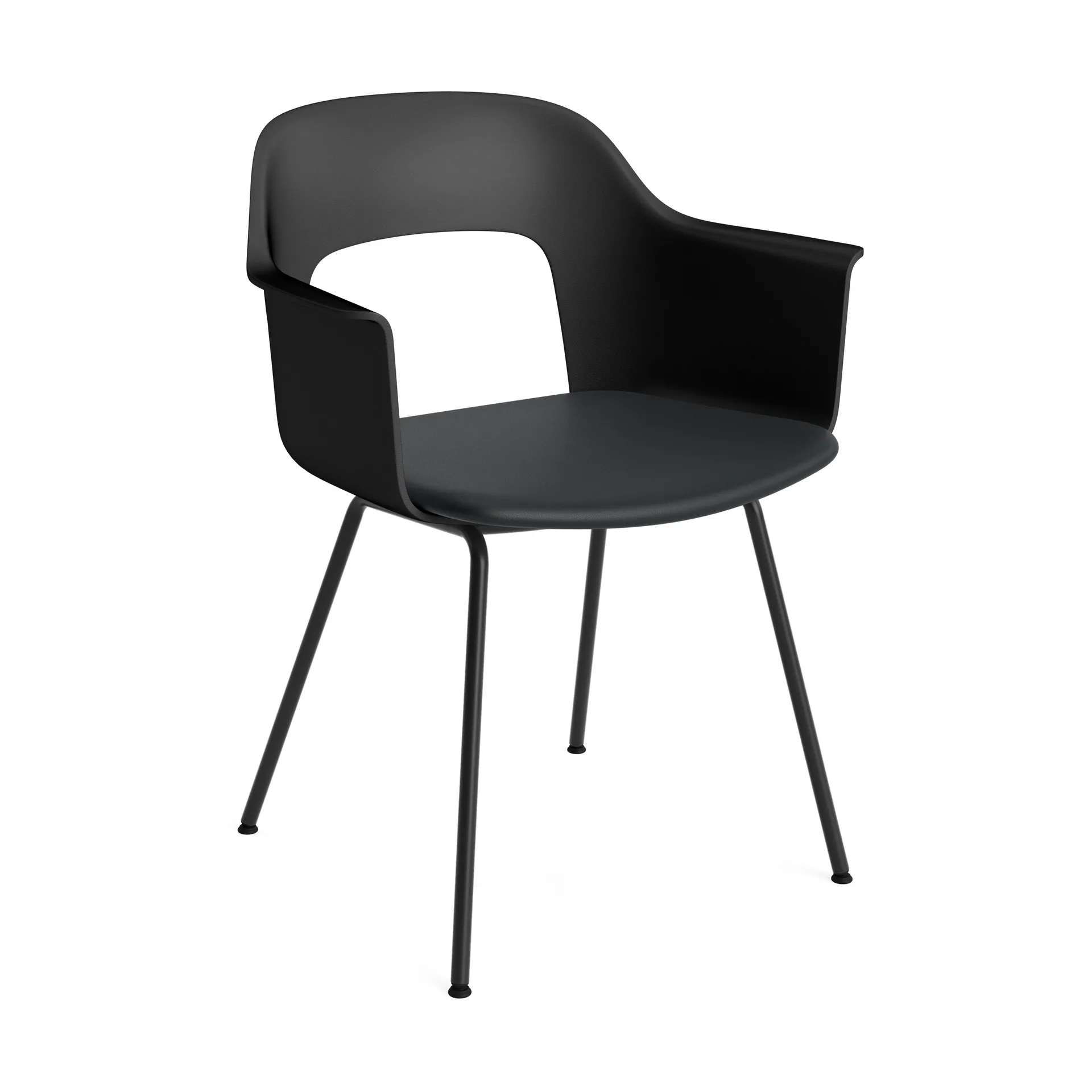 Layout Armchair 213 karmstol, Grano Black-black-svartlackerad stål HAY