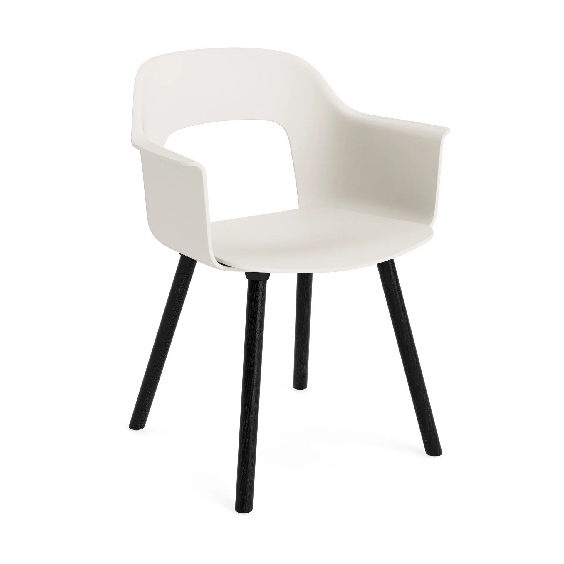 Layout Armchair 221 karmstol, Cream white-svartlackerad ek HAY