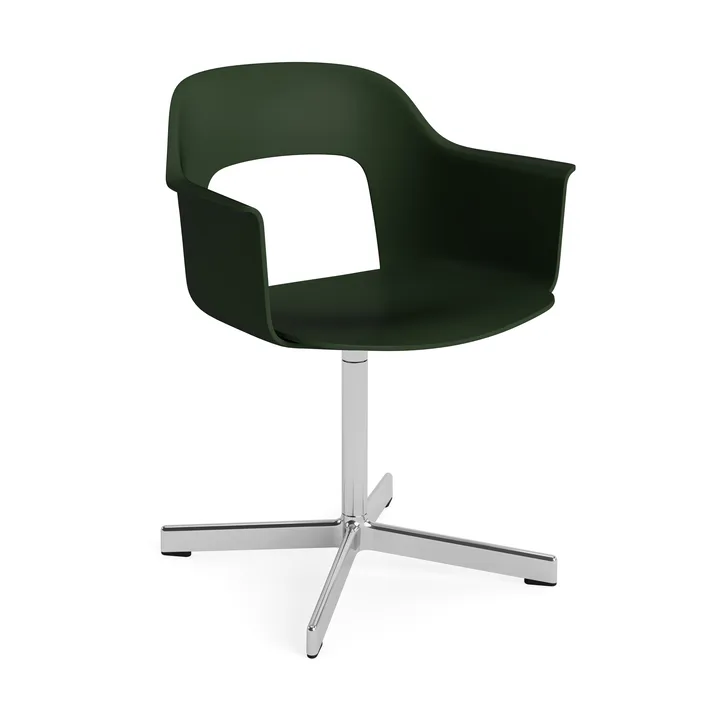 Layout Armchair 231 kontorsstol - Bottle green-polerad aluminium 4 star swivel base - HAY
