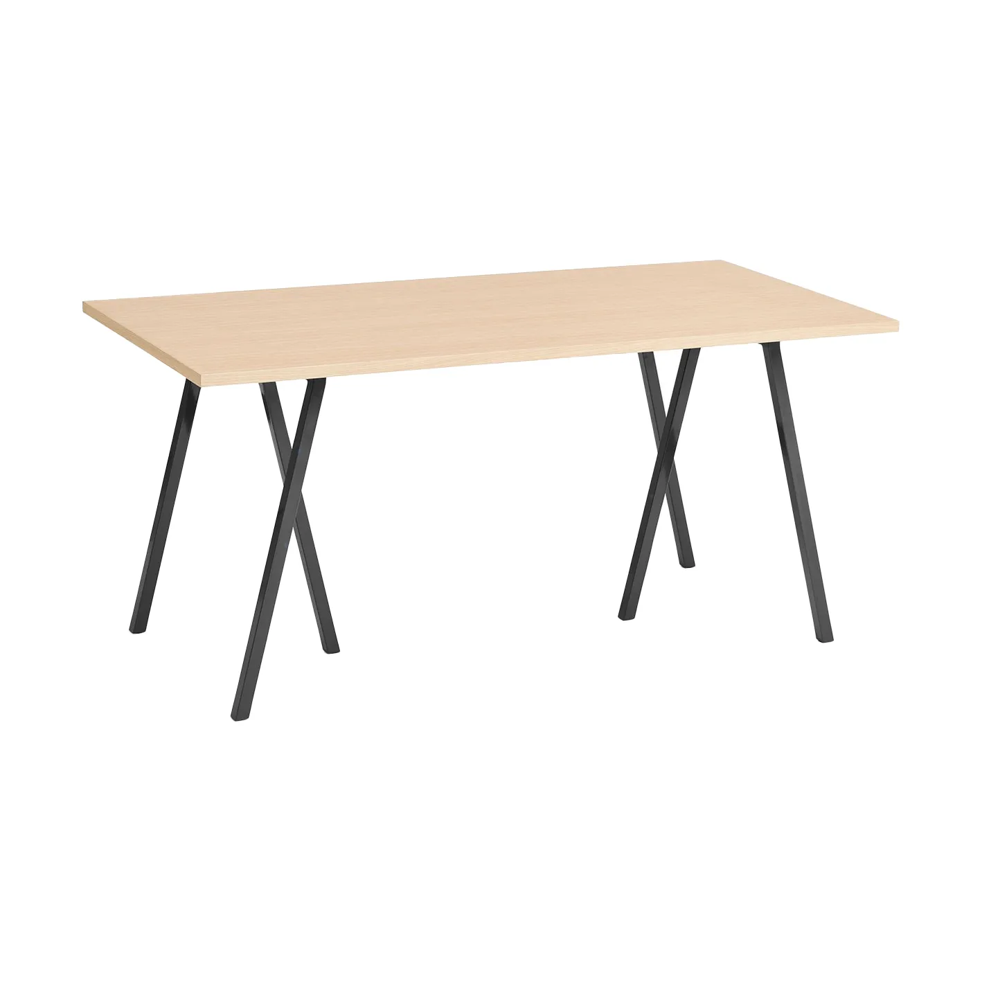 Loop Stand incl. support matbord 77,5x160 cm, Black-clear lacq. oak HAY