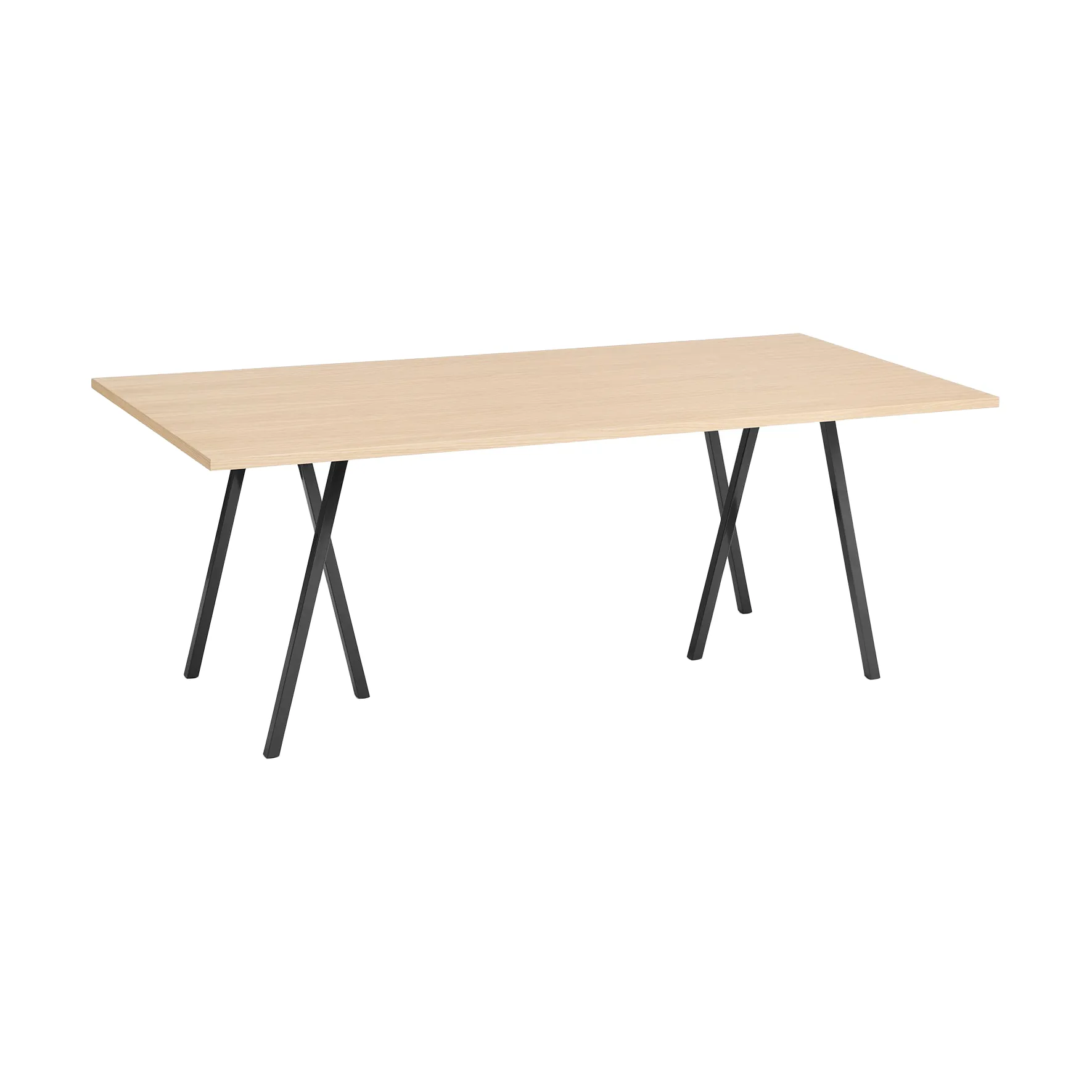 Loop Stand incl. support matbord 92,5x200 cm, Black-clear lacq. oak HAY