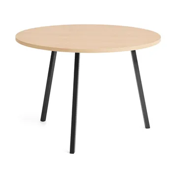 Loop Stand matbord Ø105 cm - Black-klarlackad ek - HAY