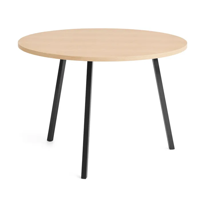Loop Stand matbord Ø105 cm - Black-klarlackad ek - HAY