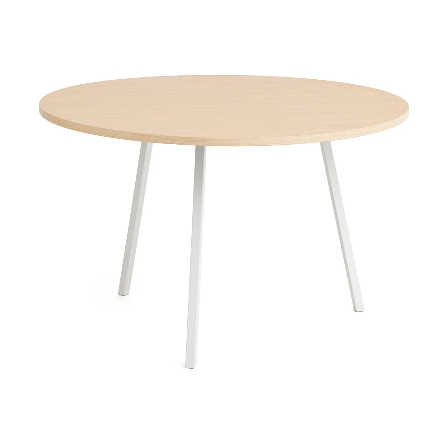 Loop Stand matbord Ø120 cm, White-clear lacq. oak HAY