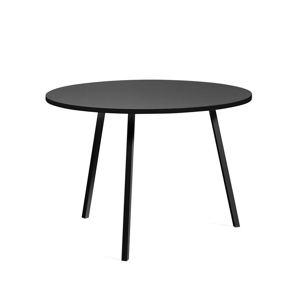 Loop Stand matbord runt, Black linoleum-black, Ø105 cm HAY