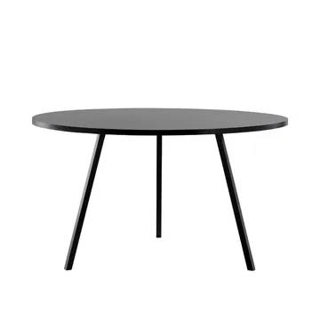 Loop Stand matbord runt - Black linoleum-black, Ø120 cm - HAY