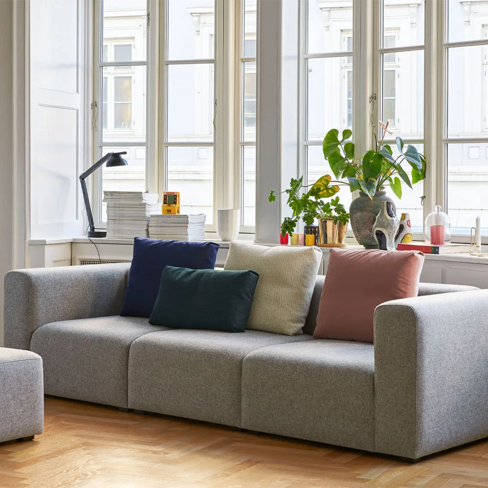 Mags 3-sits soffa, tyg Hallingdal 65 764 blue HAY