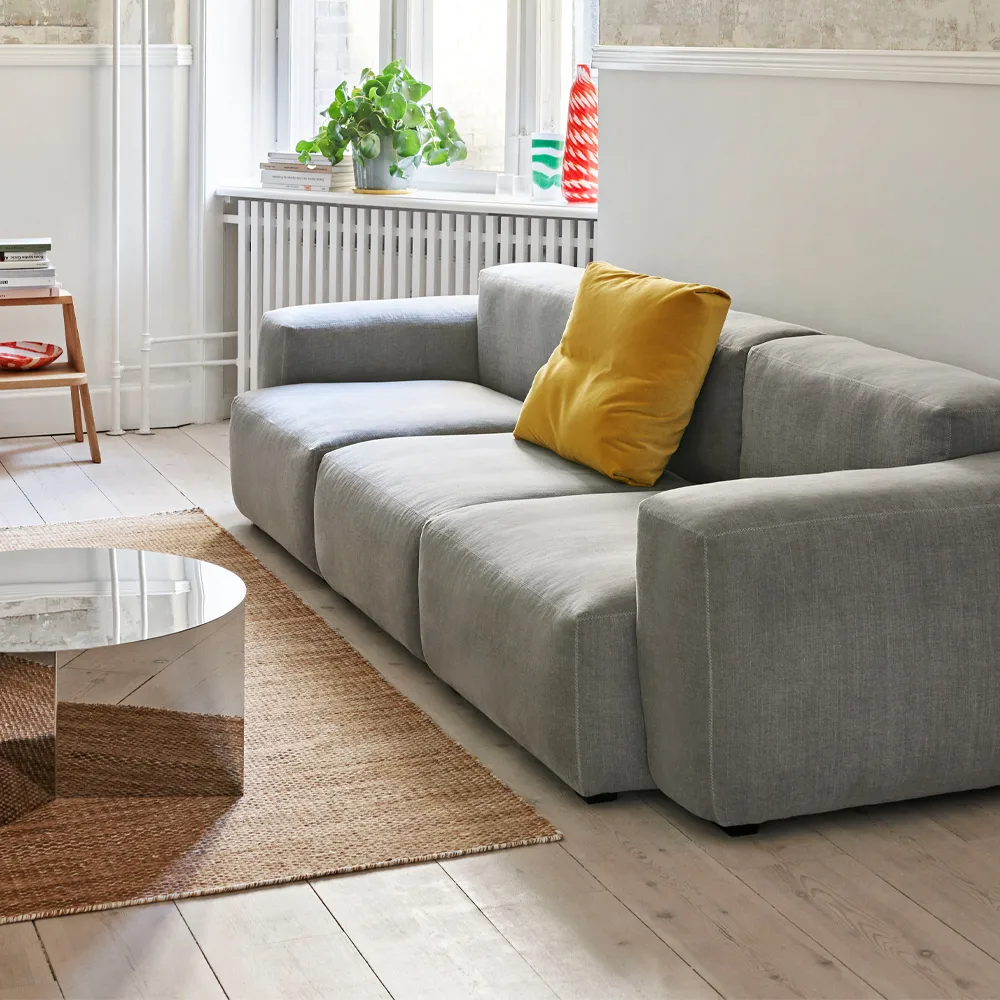 Mags Soft low 3-sits soffa, Linara 443 tweed-ton i ton söm HAY