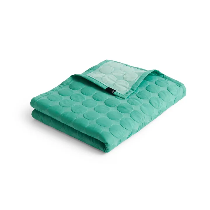 Mega Dot överkast organic 195x245 cm - Sea green - HAY