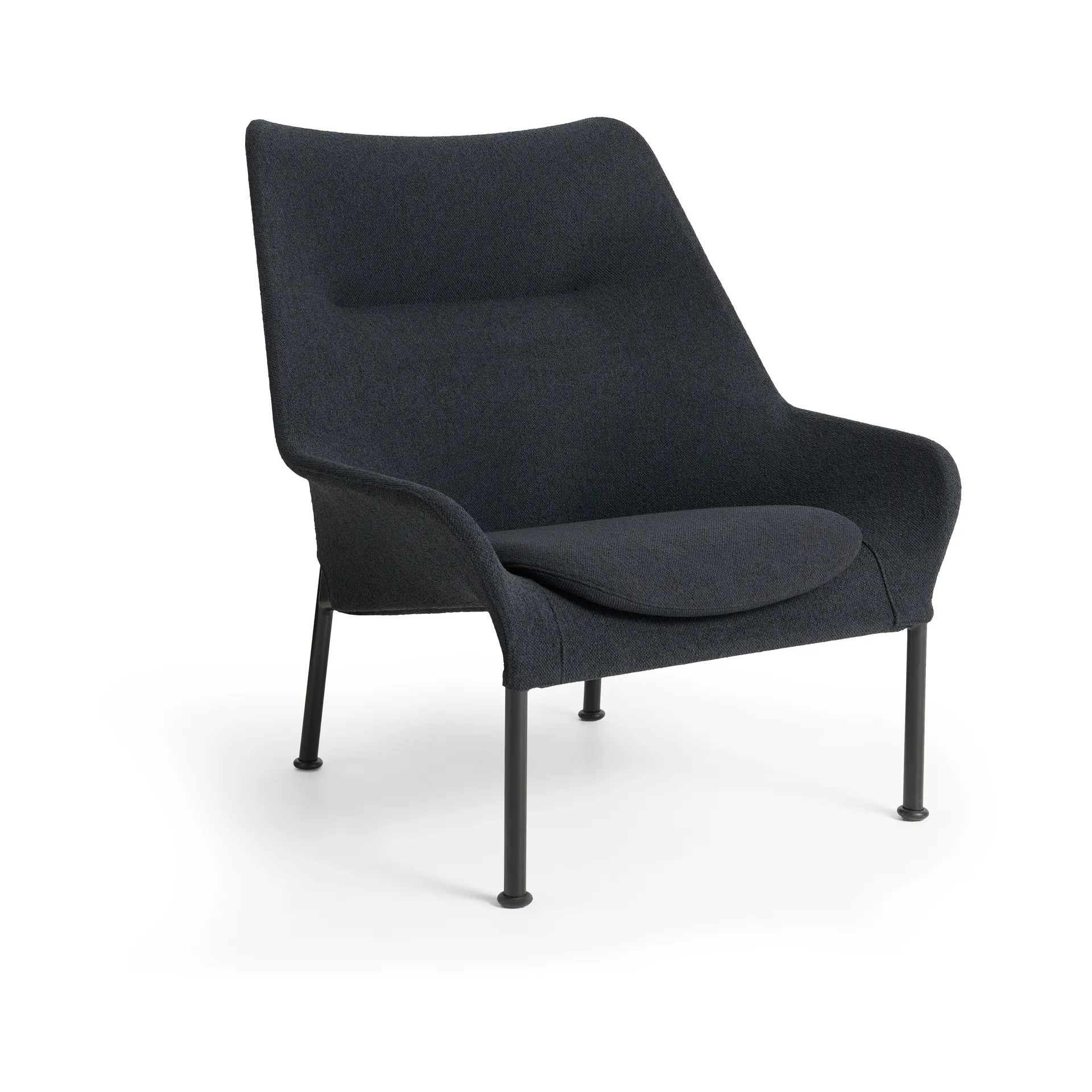 O2 Lounge Chair fåtölj, Soft black-svartlackerad stål HAY