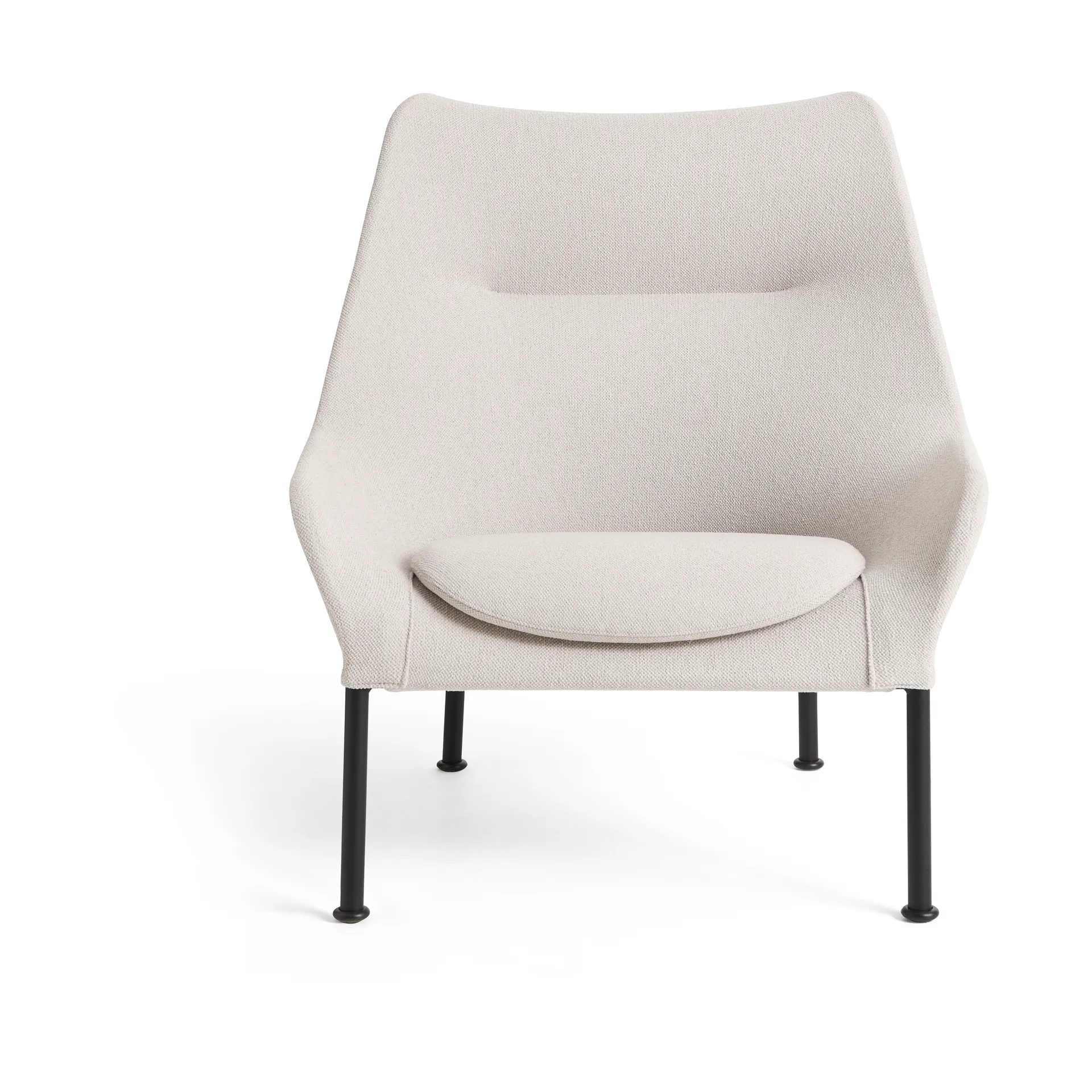 O2 Lounge Chair fåtölj, Soft light greysvartlackerad stål HAY
