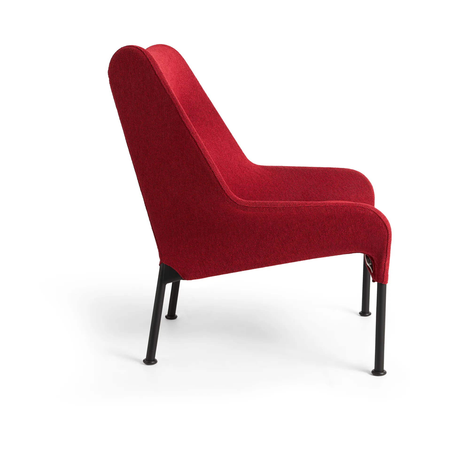 O2 Lounge Chair fåtölj, Soft red-svartlackerad stål HAY