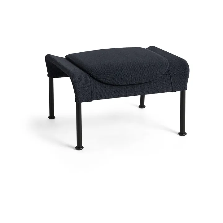 O2 Ottoman fotpall - Soft black-svartlackerad stål - HAY