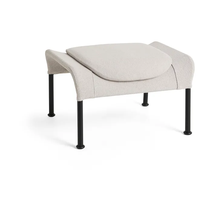 O2 Ottoman fotpall - Soft light grey-svartlackerad stål - HAY