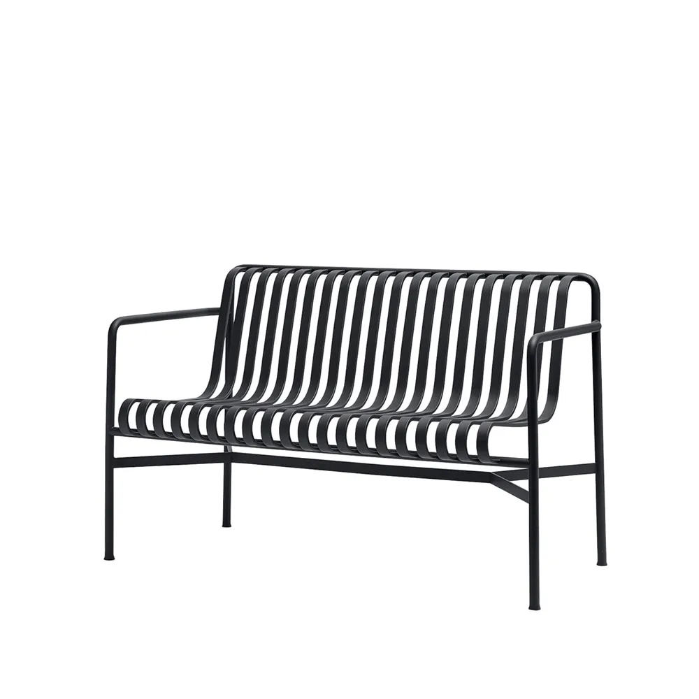Palissade Dining bänk med armstöd, Anthracite HAY