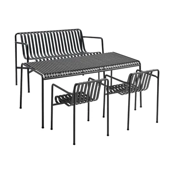 Palissade matgrupp 2 Dining karmstol + bänk 170x90 cm anthracite - HAY