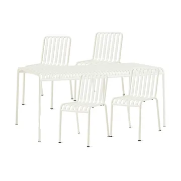 Palissade matgrupp 4 stolar 170x90 cm cream white - HAY
