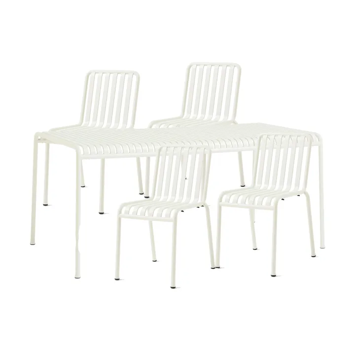 Palissade matgrupp 4 stolar 170x90 cm cream white - HAY