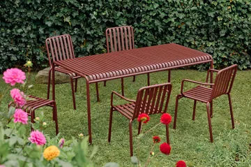 Palissade matgrupp 4 stolar 170x90 cm - Iron red - HAY
