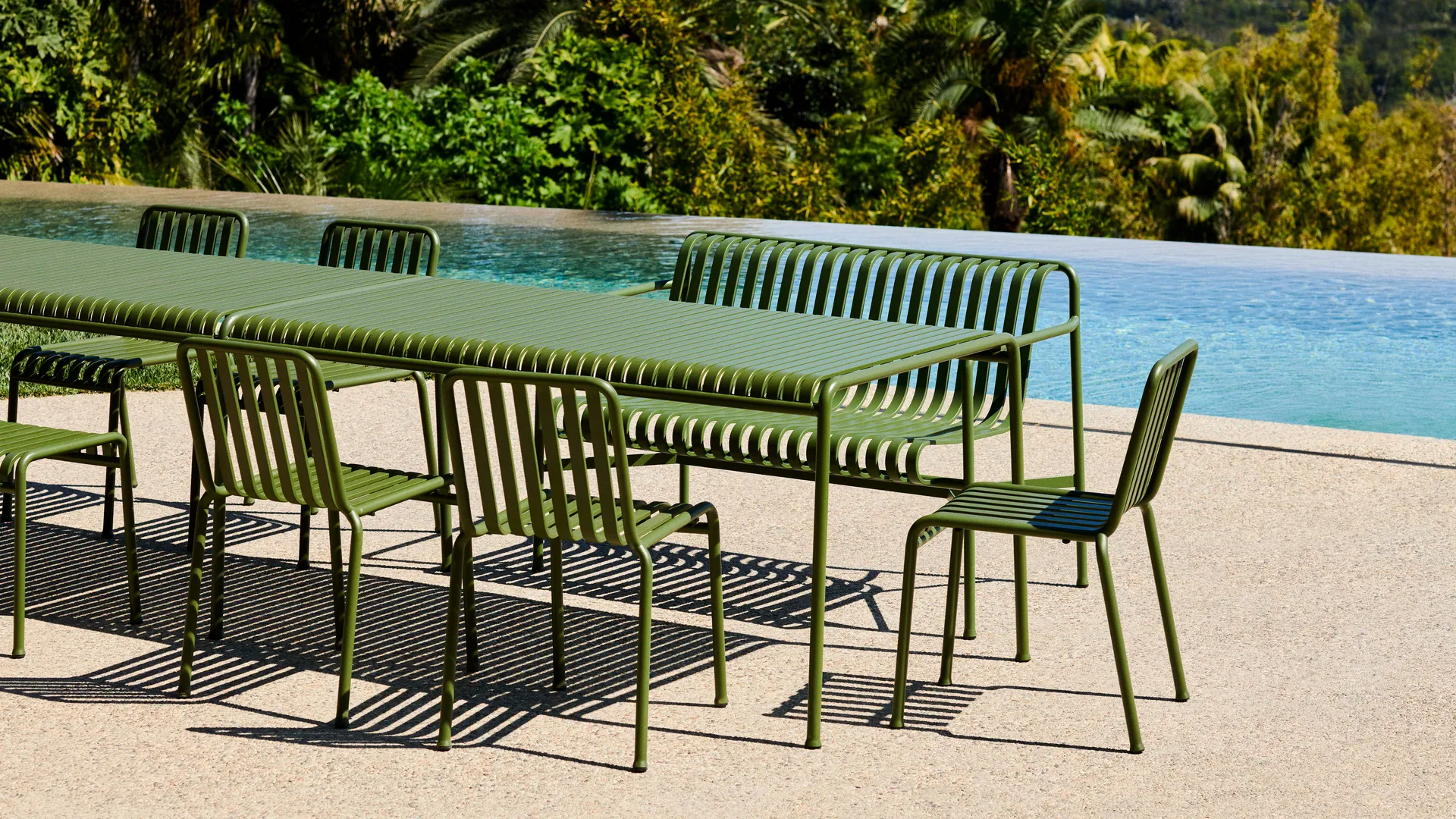 Palissade matgrupp 4 stolar 170x90 cm - Olive HAY